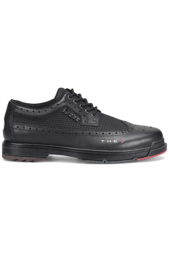 Mens The 9 Wing Tip Wide Black Bowling Shoes - 10.5