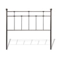 thumbnail image 1 of Dexter Metal Headboard Panel with Decorative Castings and Finial Posts, Hammered Brown Finish, Twin, 1 of 5