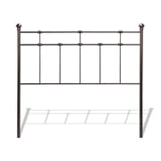 Dexter Metal Headboard Panel with Decorative Castings and Finial Posts, Hammered Brown Finish, Twin
