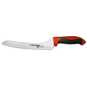 Dexter-Russell 9" Scalloped Offset Slicer, Red Handle