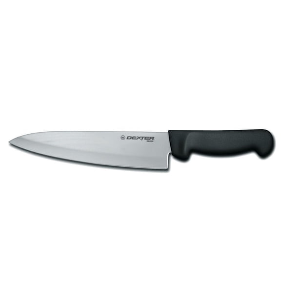 Dexter Russell Chef's Kitchen Knife 8" Drop Point Carbon Satin Blade Polypropylene Handle Black