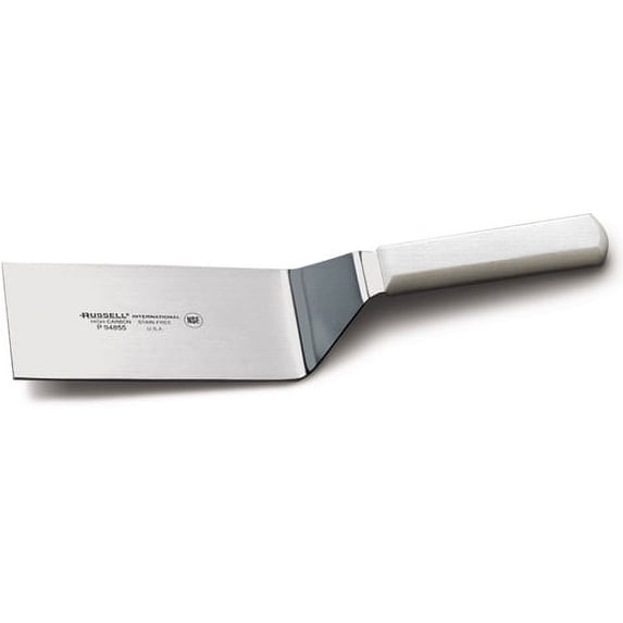 Dexter-Russell P94855 Basics 6" x 3" Hamburger Turner, Offset Stainless Steel Blade with Polypropylene Handle, Square End, Made in USA
