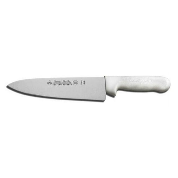 Dexter-Russell 8" Chef's Knife, S145-10PCP, Sani-Safe Series, High-Carbon Stainless Steel Blade, Slip-Resistant White Handle, Made in USA