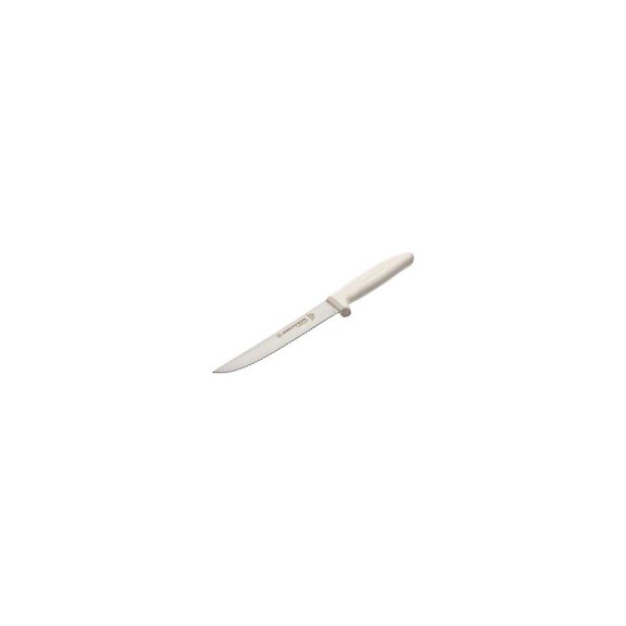 Dexter-Russell Sani-Safe 6" Scalloped Utility Knife | S156SC-PCP, High-Carbon Steel Blade, White Polypropylene Handle | NSF Certified