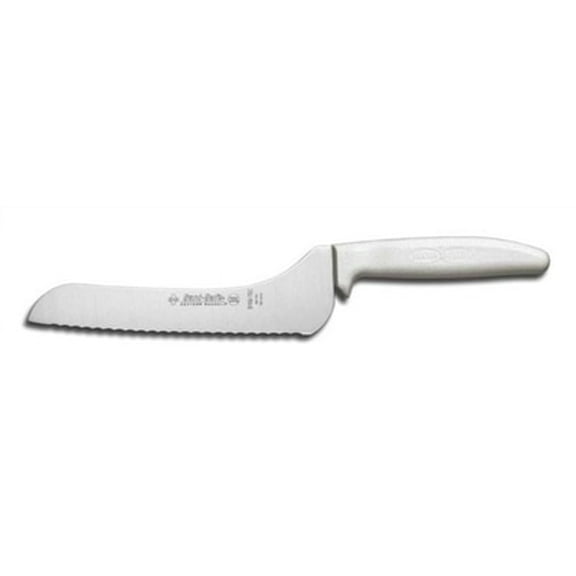 Dexter-Russell 13623 7" Scalloped Offset Slicer, High Carbon Steel Blade, Sani-Safe and Slip-Resistant Polypropylene Handle, Made in USA