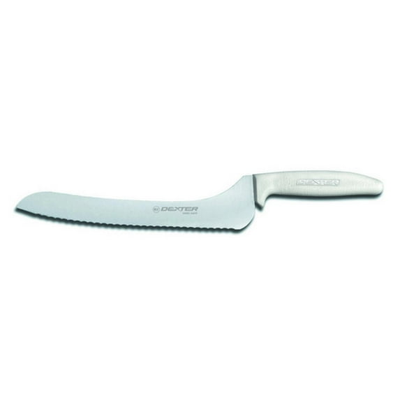 Dexter Russell S163-9SCG-PCP Sani-Safe (13583G) Sandwich Knife, 9", scalloped edge, offset, DEXSTEEL stain-free, high-carbon steel, textured, polypropylene handle, green