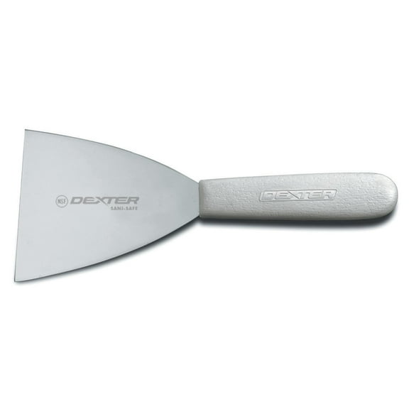 Dexter Russell S294 Sani-Safe (17353) Griddle Scraper, 8-1/2" O.L, 4" blade, stiff, stainless steel blade, textured, polypropylene white handle, NSF Certified, Made in USA