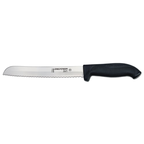 Dexter-Russell S360-8SC-PCP 8" Bread Knife, 36007, Scalloped Edge, High Carbon Steel Blade, Black Polypropylene Handle, Made in USA