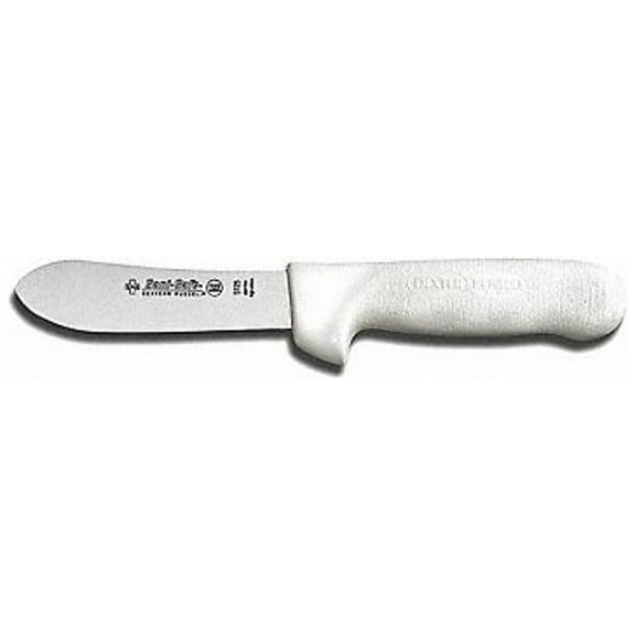 Dexter Russell S125 Sani-Safe (10193) Sliming Knife, 4-1/2", stain-free, high-carbon steel, non-slip, textured, polypropylene white handle, NSF Certified