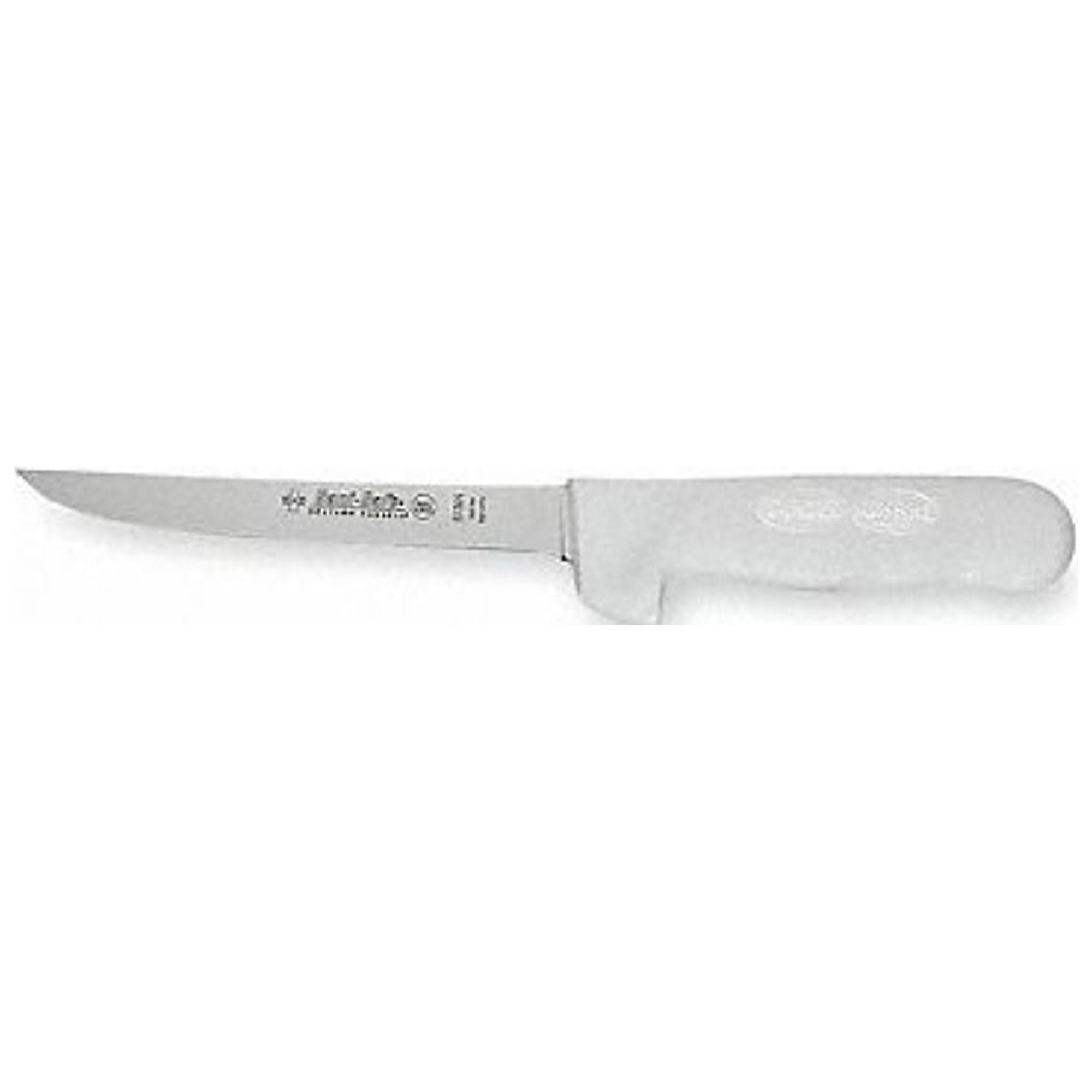 SpitJack BBQ Brisket, Meat Trimming, Fish Fillet and Butcher's Kitchen Boning Knife - 6 inch Curved Stainless Steel Blade
