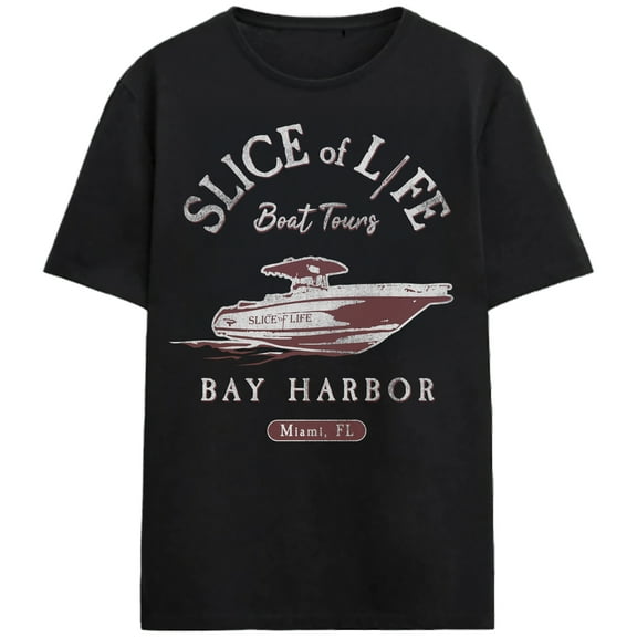 Dexter Slice Of Life Boat Tours Adult Black Crew Neck Short Sleeve T-shirt