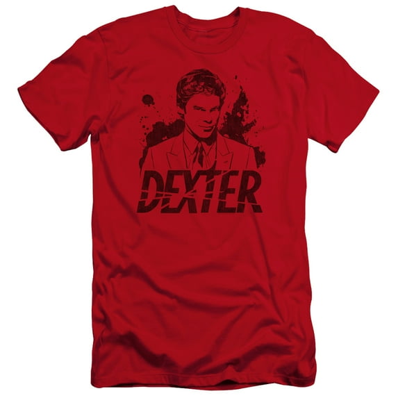 Dexter Splatter Dex Premium Adult Slim Fit 30/1 T-Shirt Red