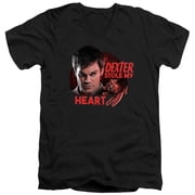 Dexter Stole My Heart Unisex Adult V-Neck T Shirt Medium Black