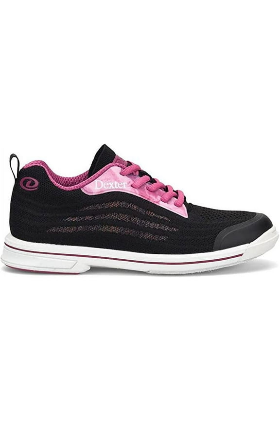 Women's DexLite Knit Black/Pink Bowling Shoes Size 9.5