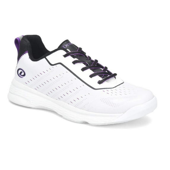 Dexter Womens Trixie Bowling Shoes (For right or left handed bowlers- Universal Slide Soles on both shoes) Bowling Shoes - White/Black/Purple