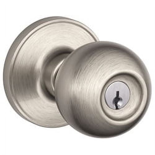 Schlage FB50 Accent Lever Deadbolt Lock - Satin Nickel Keyed Entry Door Lock Set
