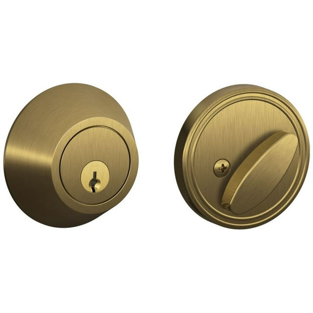 Dexter by Schlage JD60609 SingleCylinder Deadbolt, Antique Brass