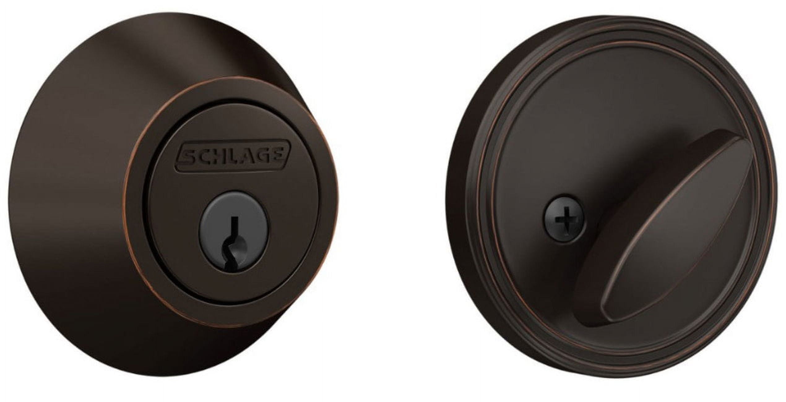 Aged Bronze Electronic Bluetooth Keyed Deadbolt with Keypad