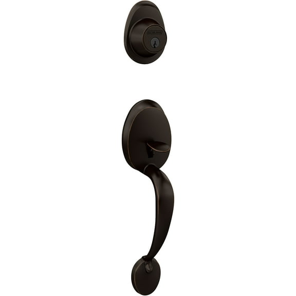 Dexter by Schlage JH58BAR716 Barcelona Exterior Handleset with Deadbolt, Aged Bronze