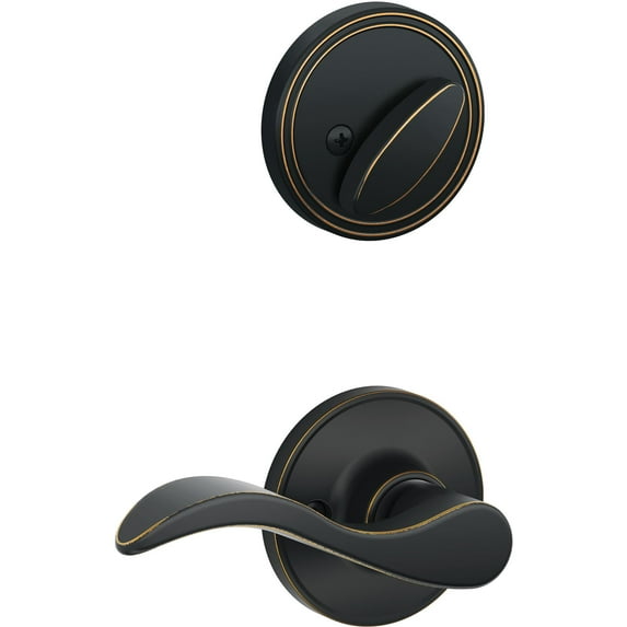 Dexter by Schlage JH59SEV716RH Seville Right Handed Lever Interior Handleset, Aged Bronze