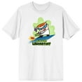 thumbnail image 1 of Dexter's Laboratory Button Push Crew Neck Short Sleeve Men's White T-shirt-Medium, 1 of 4