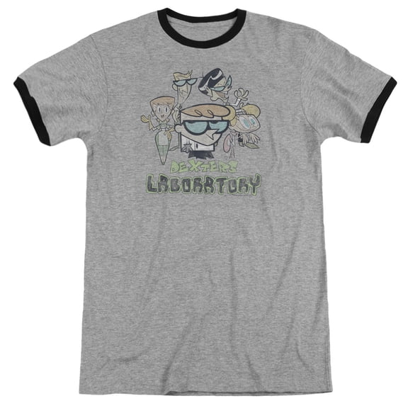 Dexter's Laboratory Cast Adult Ringer Heather/Black