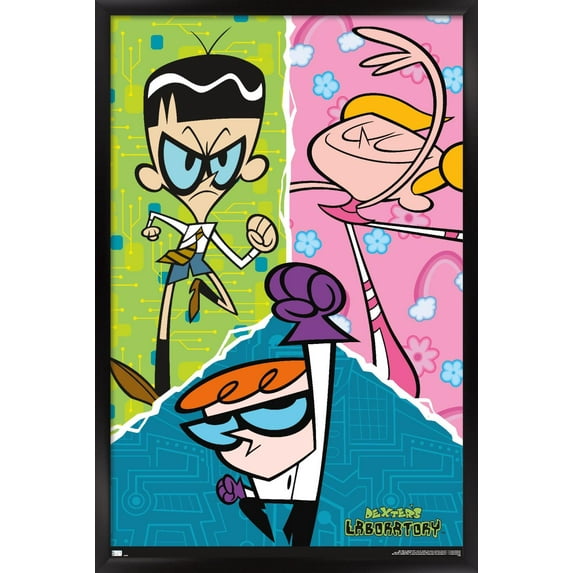 Dexter's Laboratory - Group Wall Poster, 14.725" x 22.375", Framed