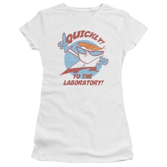 Dexter's Laboratory Quickly S/S Junior Women's T-Shirt Sheer White