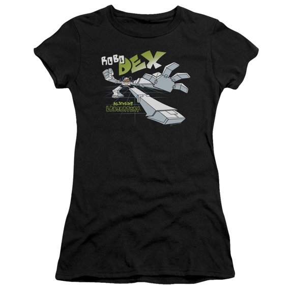 Dexter's Laboratory Robo Dex S/S Junior Women's T-Shirt Sheer Black