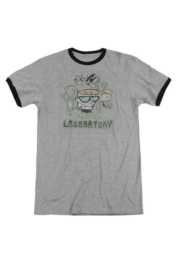 Dexter's Laboratory Cast Adult Ringer Heather/Black