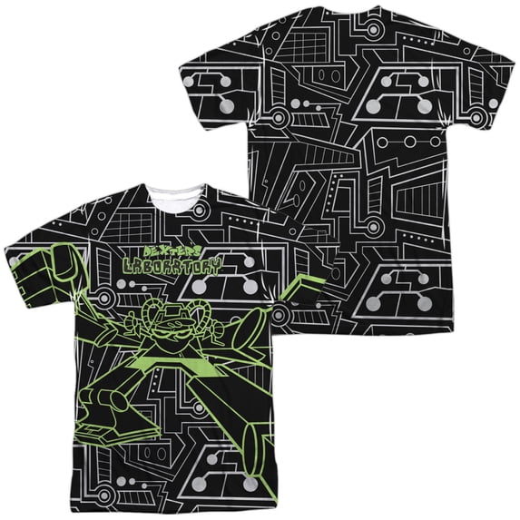 Dexters Laboratory Robot Unisex Adult Sublimated Costume T Shirt (Front/Back), Medium Multicolor