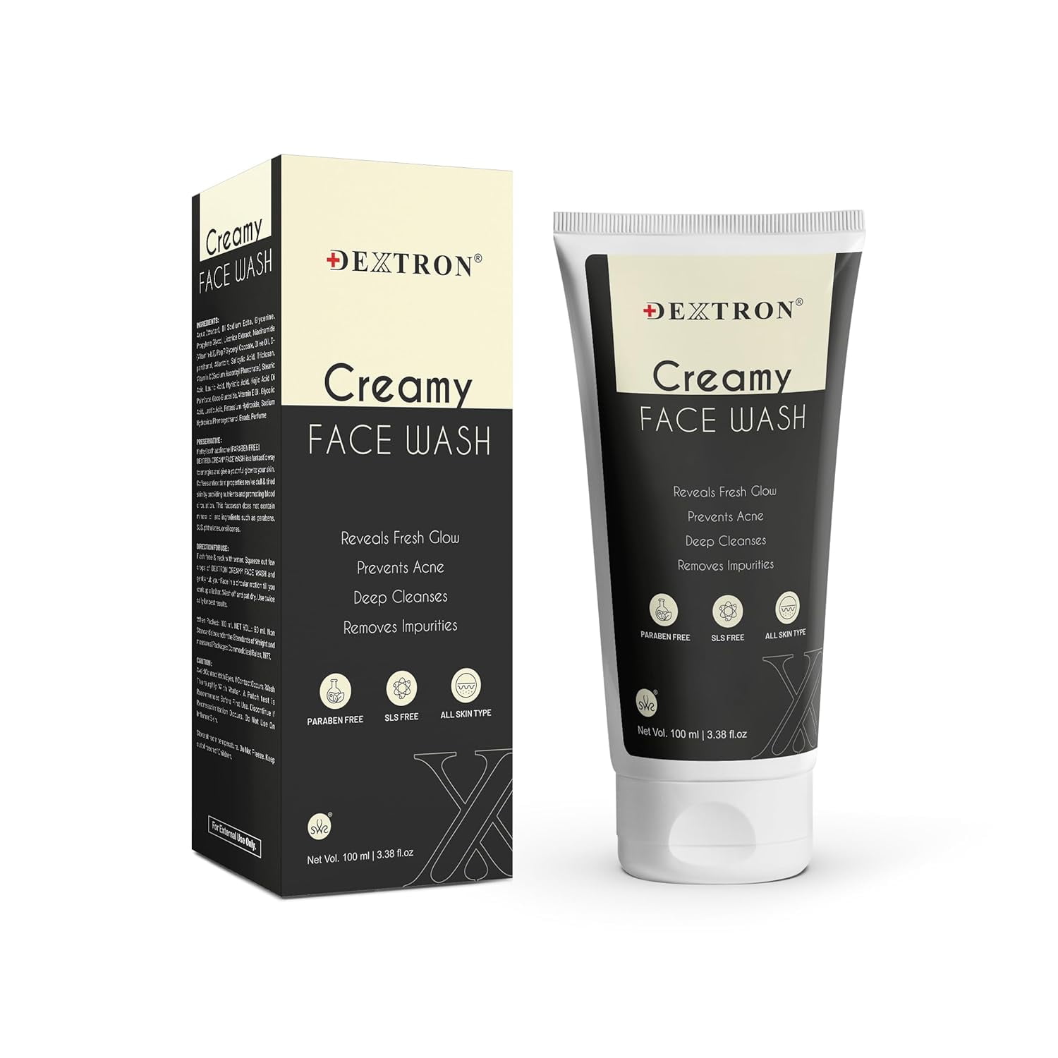 Dextron Creamy Face Wash Acne Prevention Fresh Glow and Deep Cleansing ...