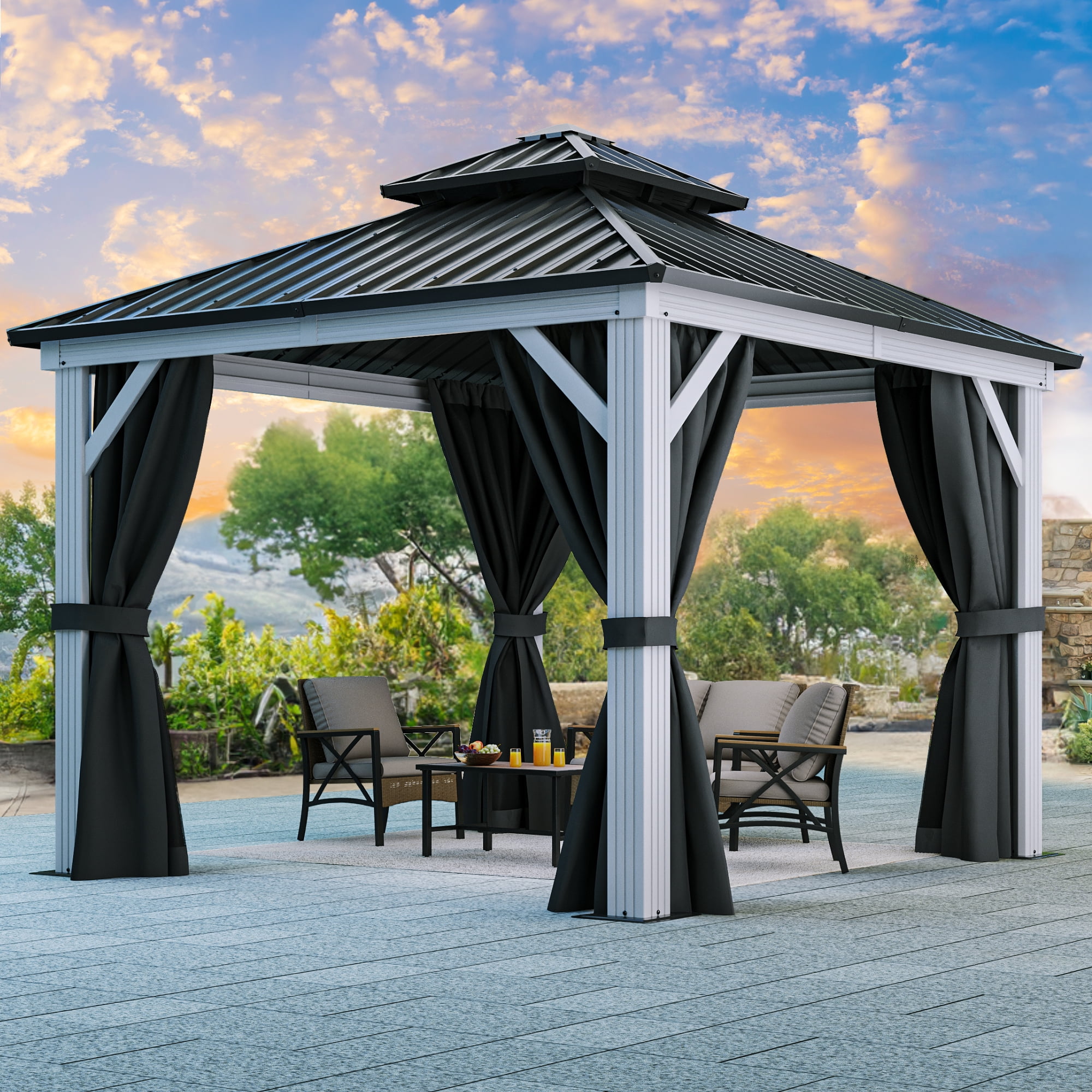 D*j様 【ほぼ新品】Cornerstone GRADIO CANOPIA by PALRAM Dallas 14 ft. x 20 ft. Gray/Gray Opaque Outdoor