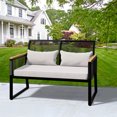 thumbnail image 1 of Dextrus 1 Steel Weather-resistant Outdoor Conversation Sets with Loveseat, Black/Gray, 1 of 5