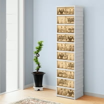 Dextrus 10 Tiers Easy Assembly Shoe Box with Magnetic Door, Holds 20 Pairs, White