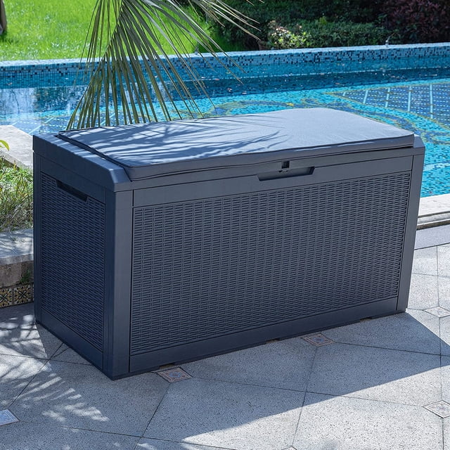 Dextrus 100gal Large Outdoor Storage Deck Box Patio Container Organizer ...