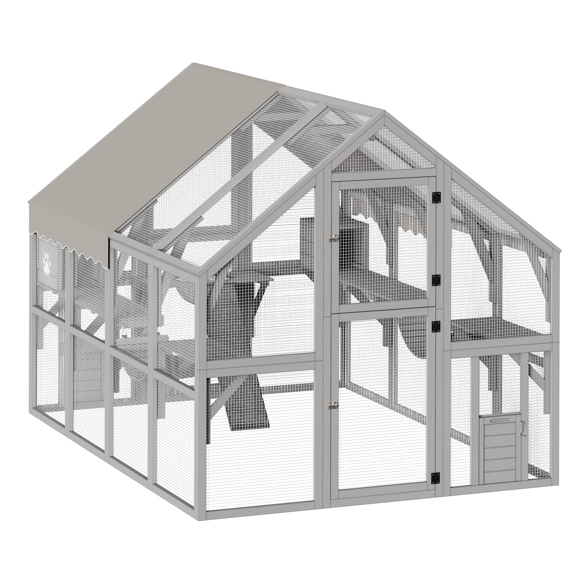 Dextrus 110" 56ft² Large Catio Outdoor Cat Enclosure, Multi Cats Cat House Weatherproof, Small Animals House Outdoor for 6-8 Cats