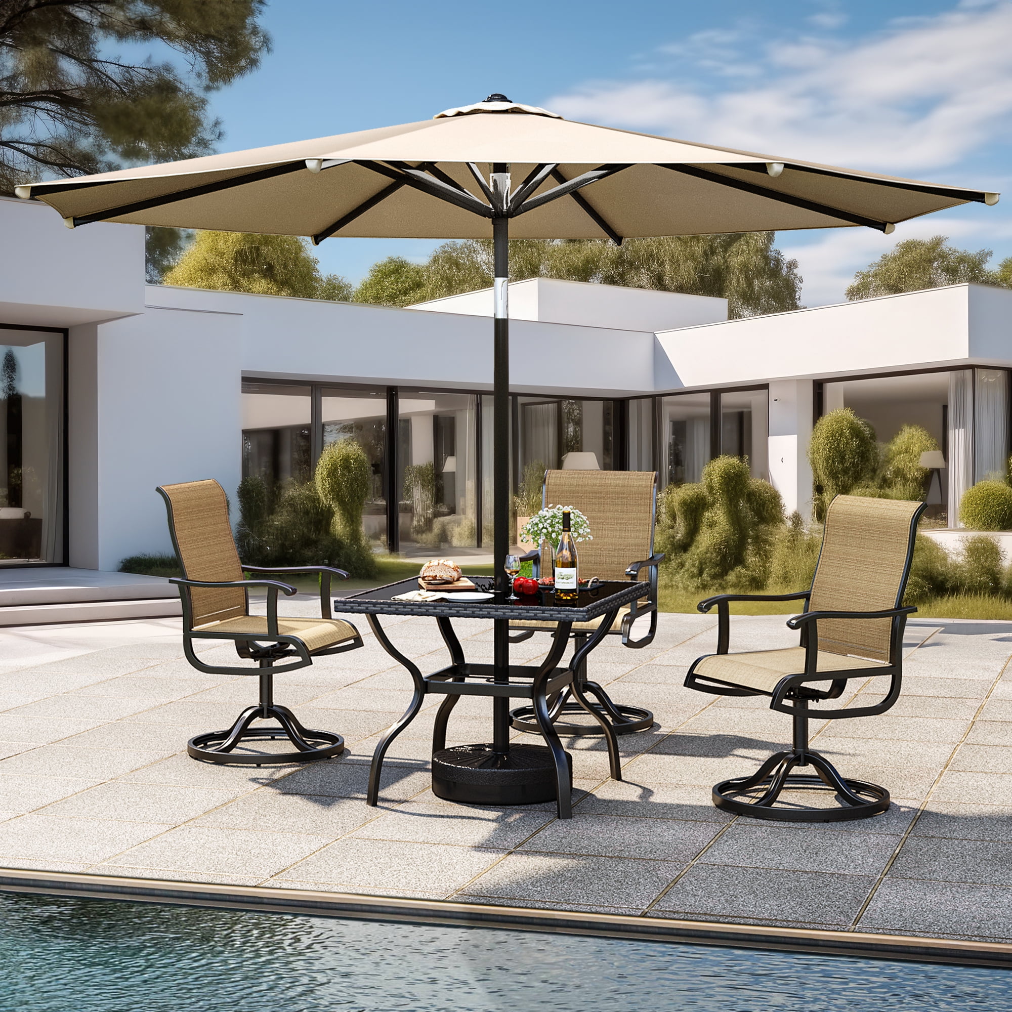 Dextrus 11FT Outdoor Patio Umbrella with Push Button Tilt & Adjust ...