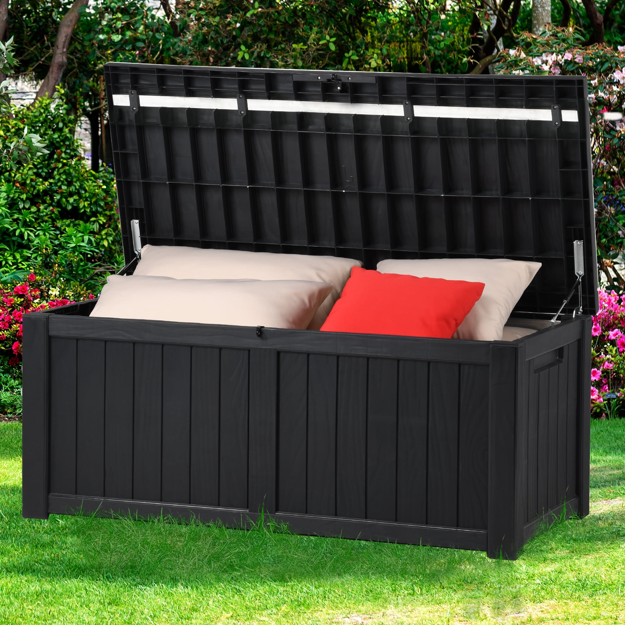 Dextrus 120 Gallon Outdoor Storage Deck Box Large Resin Patio
