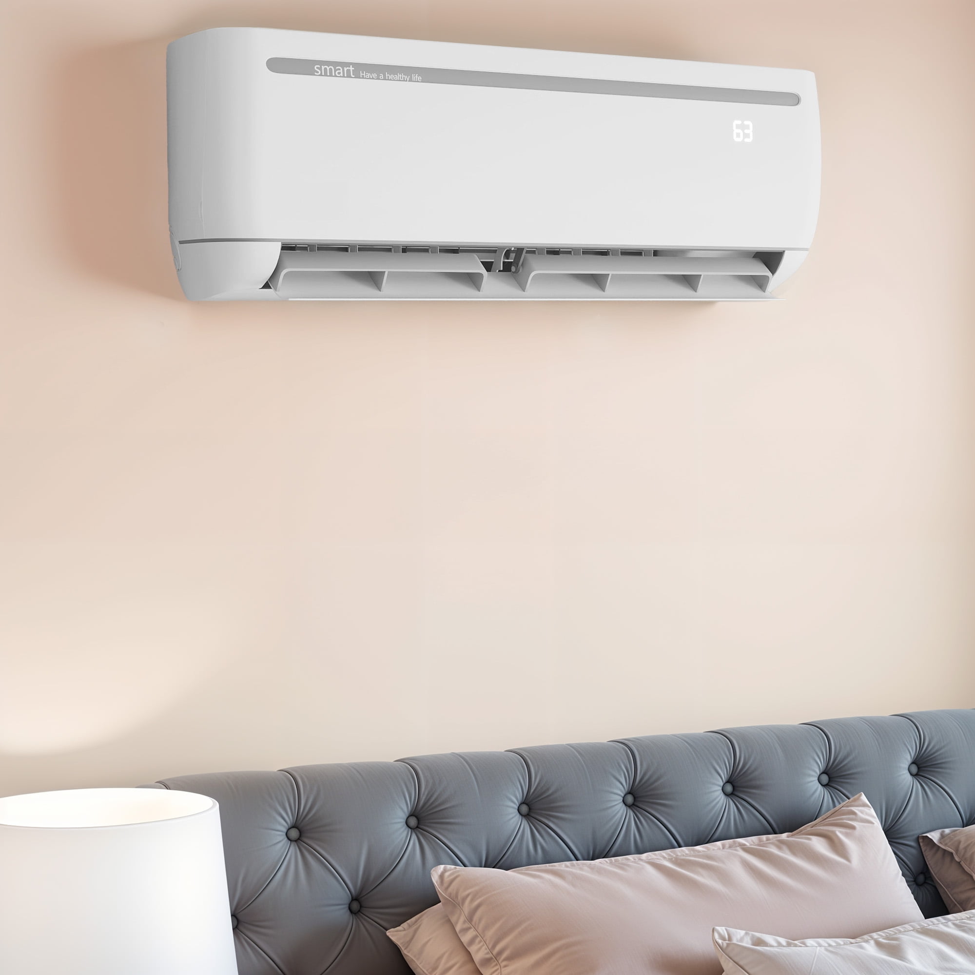 Dextrus 12000 BTU Mini Split Air Conditioner Heat Pump System, Wifi Enabled 17 SEER2 208-230V Ductless AC Cool Up to 750 Sq. Ft, Compatible with Alexa, R32 Refrigerant & Installation Kit, White