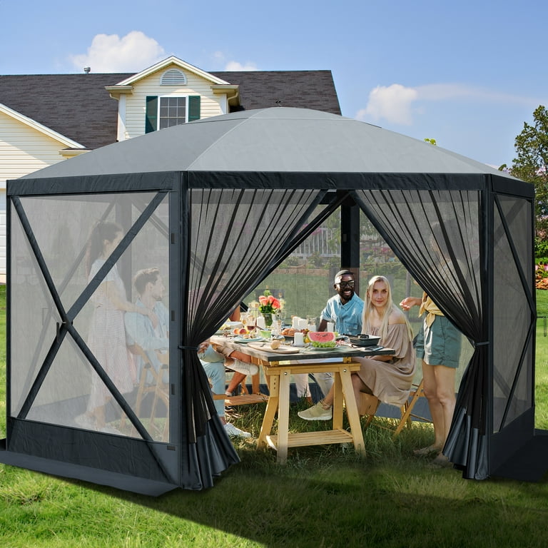 Dextrus 12x12ft Camping Gazebo, Portable Pop Up Canopy Dextrus 12x12ft Camping Gazebo, Portable Pop Up Canopy