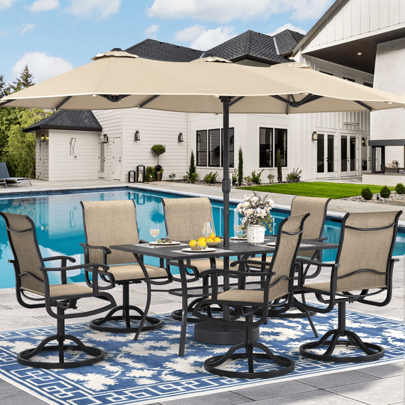 Dextrus 13 ft Double-Sided Patio Umbrella Market Umbrella (Base Not Included)