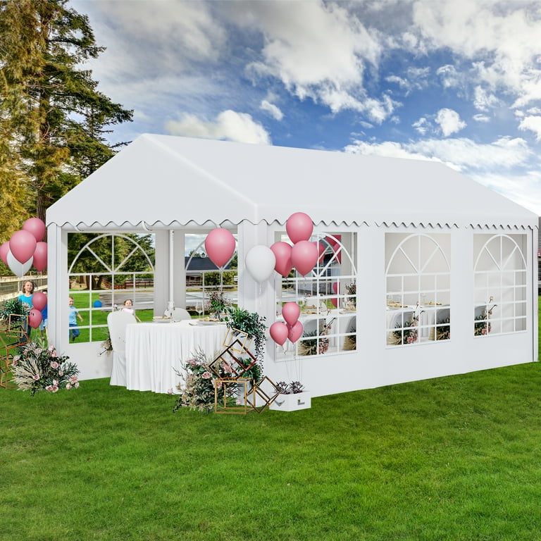 Dextrus 13x20FT Waterproof Party Tent Galvanized Canopy with Removable Sidewalls for Outdoor Events Commercial Use Walmart