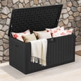 thumbnail image 1 of Dextrus 150 Gallon Large Deck Box,Spacious and Versatile Waterproof Outdoor Storage Box for Patio Furniture Cushions, Garden Tools, and Pool Toys, Black, 1 of 9