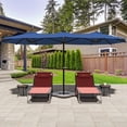 thumbnail image 1 of Dextrus 15FT Double-Sided Patio Umbrella&nbsp; w/Solar Lights, Large Outdoor Table Umbrella 48 LED Lights for Patio, Navy Blue, 1 of 5