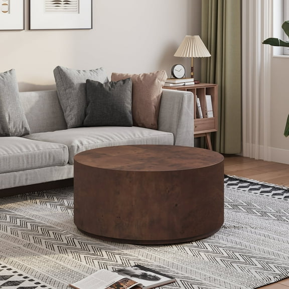 Dextrus 16''H Burl Wood Coffee Table, Natural Coffee Side Table For Living Room Bedroom, Brown