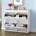 thumbnail image 1 of DEXTRUS Modern Shoe Storage Cabinet 16 Pair White, 1 of 5
