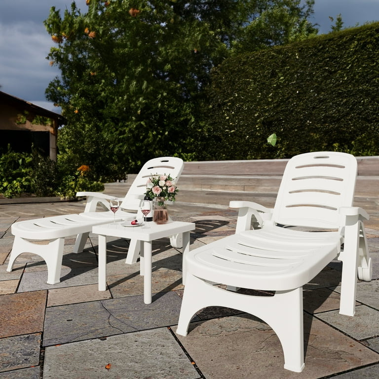 Dextrus Outdoor Chaise Lounge, Pcs Folding Patio Chair with
