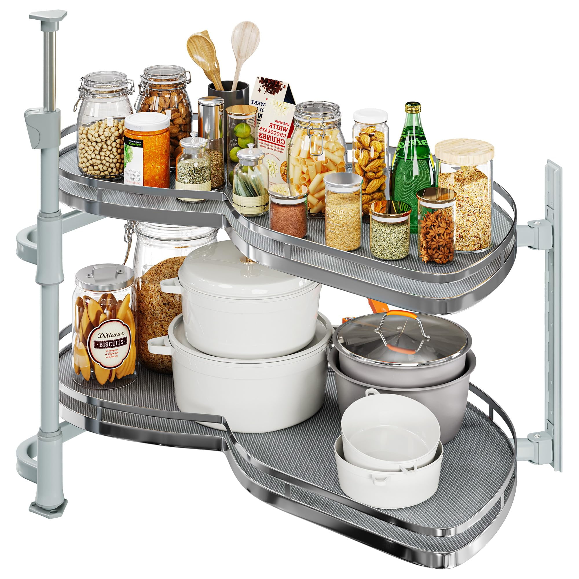 Dextrus 2Tier Swing Tray, Soft Close Blind Corner Kitchen