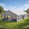 thumbnail image 1 of Dextrus 20x40FT Premium Wedding Event Party Tent with Galvanized Ripple Structure Includes Spacious White Roof, Detachable PVC Sidewalls & 4 Convenient Storage Bags Ideal for Commercial Use, 1 of 10